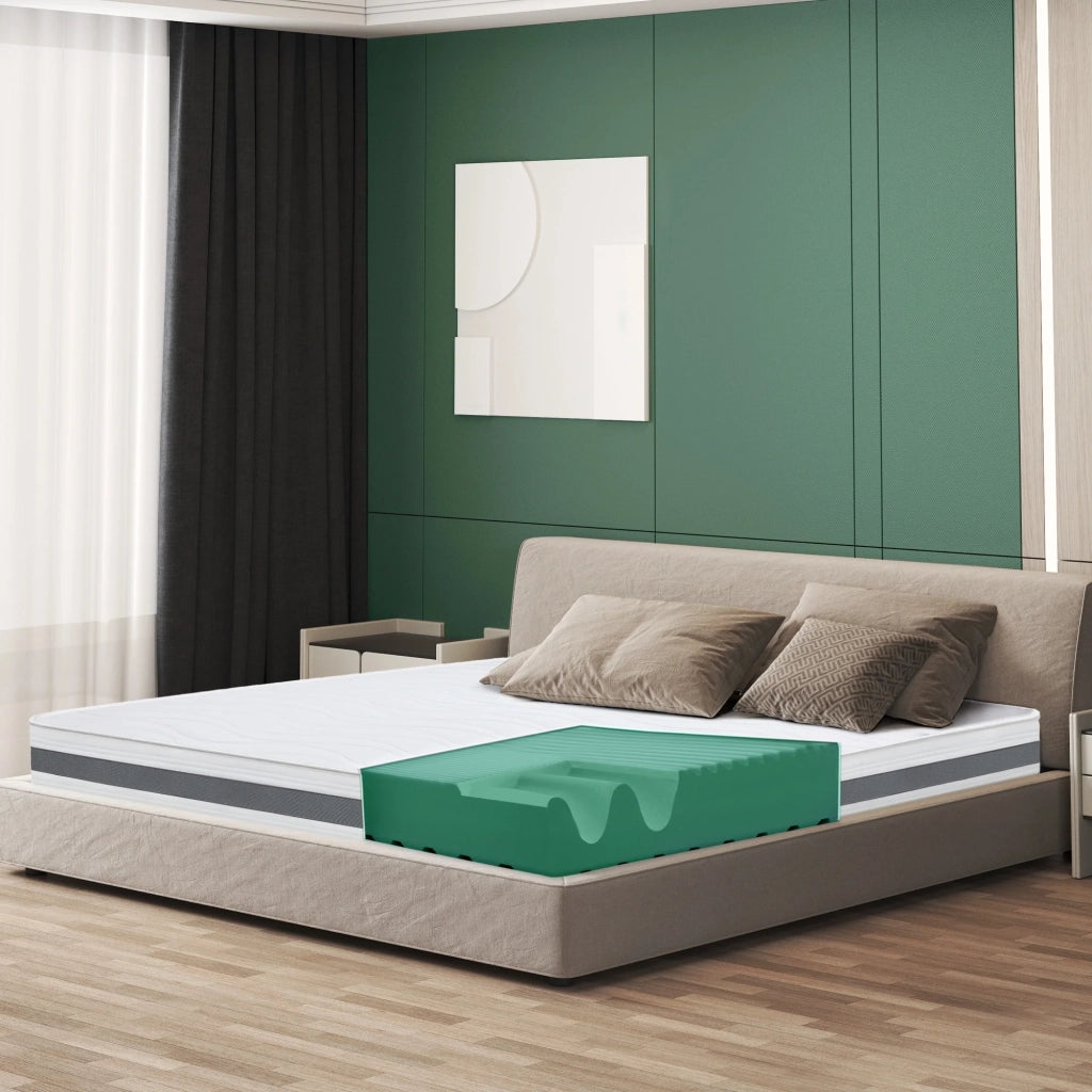 Materasso Singolo 80x190 cm in Memory Antibatterico | Altezza 16 cm | Rivestimento 3D Air in Fibra Ipoallergenica | Materasso Ortopedico a 7 Zone Differenziate Termosensibili
