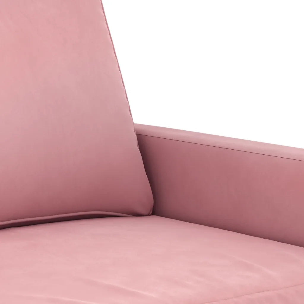 Set di Divani 3 pz con Cuscini Rosa in Velluto 3201957