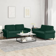 Set di Divani 2 pz con Cuscini Verde scuro in Velluto 3202212