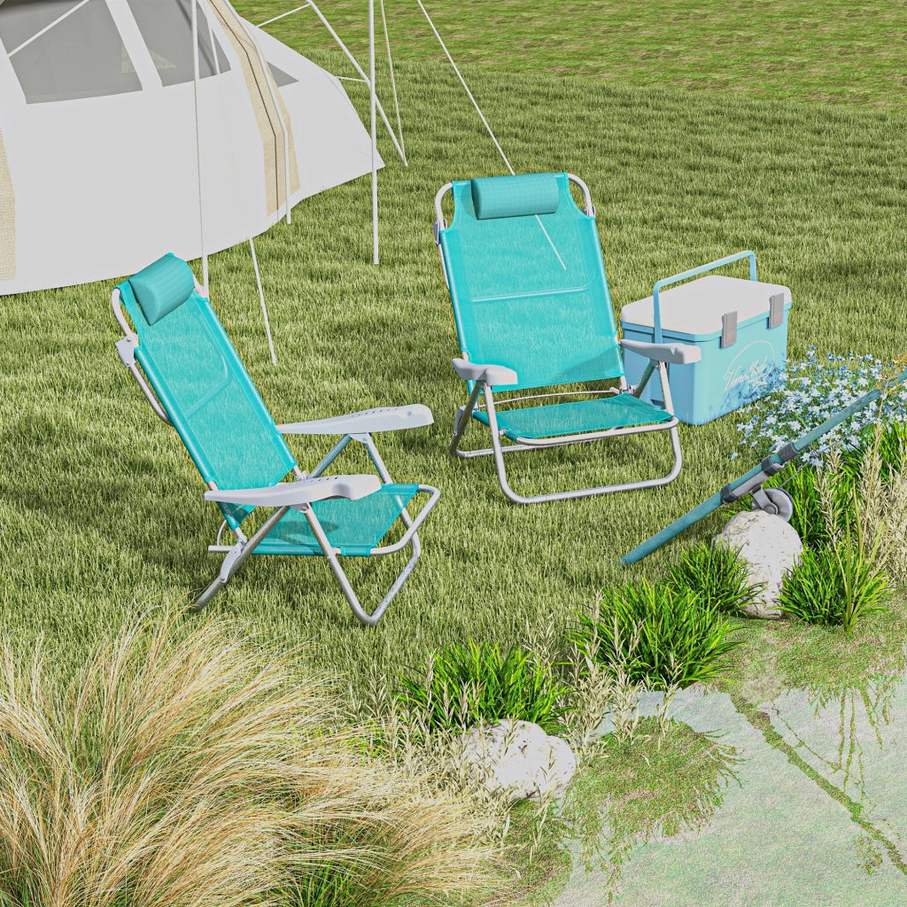 Sedia da giardino pieghevole ¨C zephmum ¨C 2 pezzi, grigio