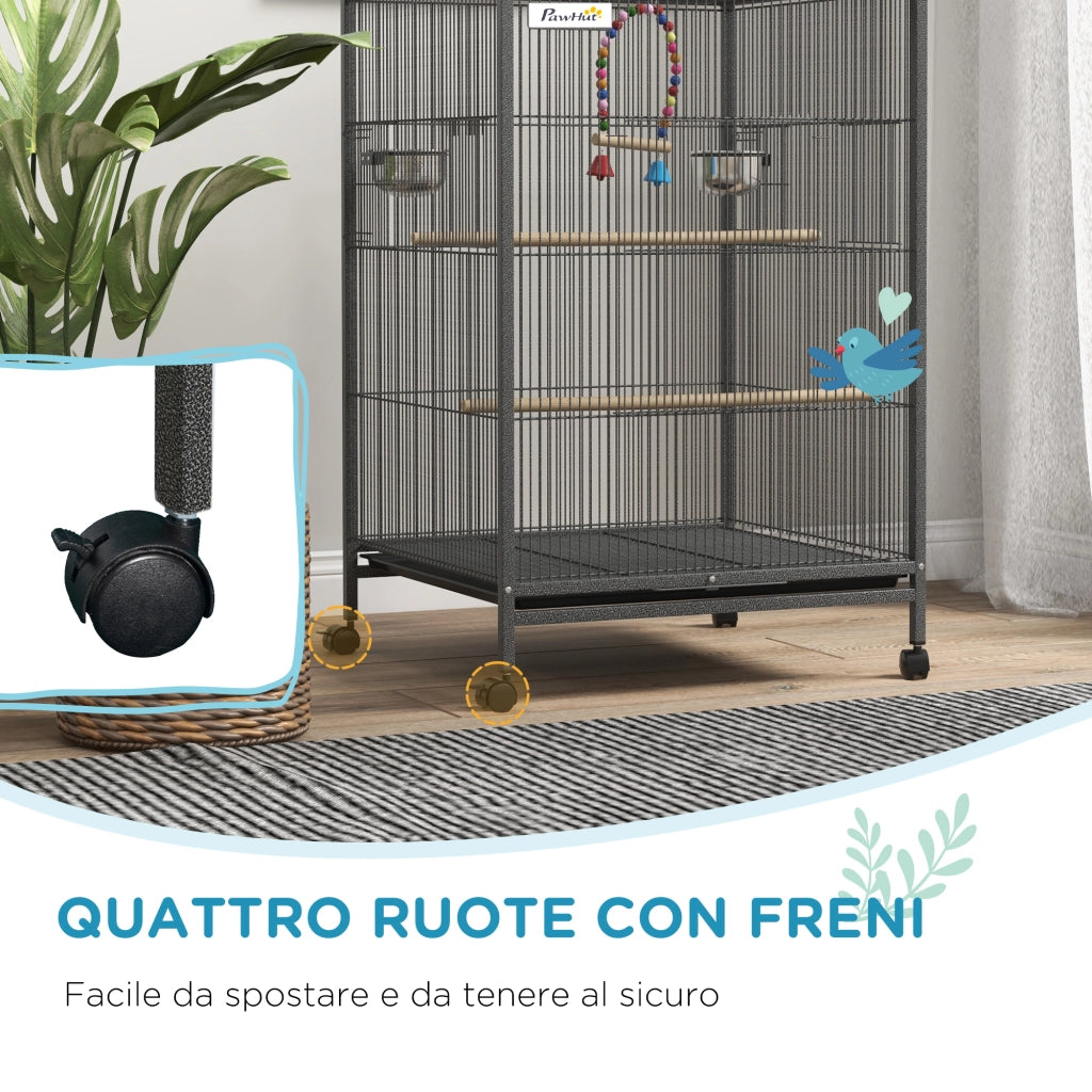 Gabbia per Uccelli ¨C Minimal ¨C Grigio 48x46x78 cm