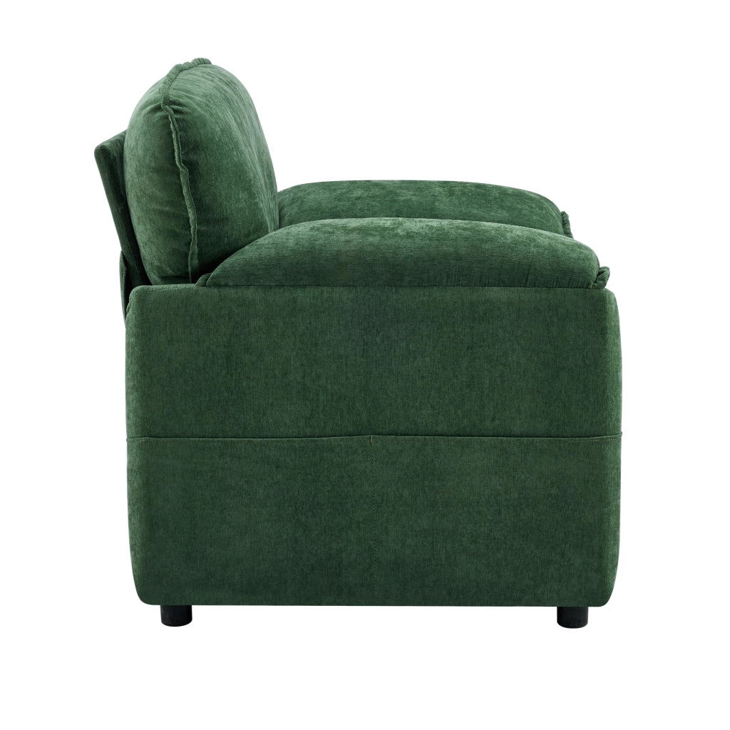 Divano singolo verde retr¨° - Zephmum - Forma semplice con doppia tasca laterale