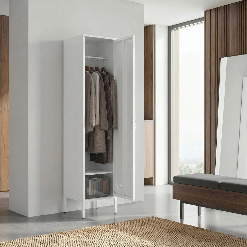 Armadio Metallico con Porta ¨C zephmum ¨C Bianco 40x40x179 cm