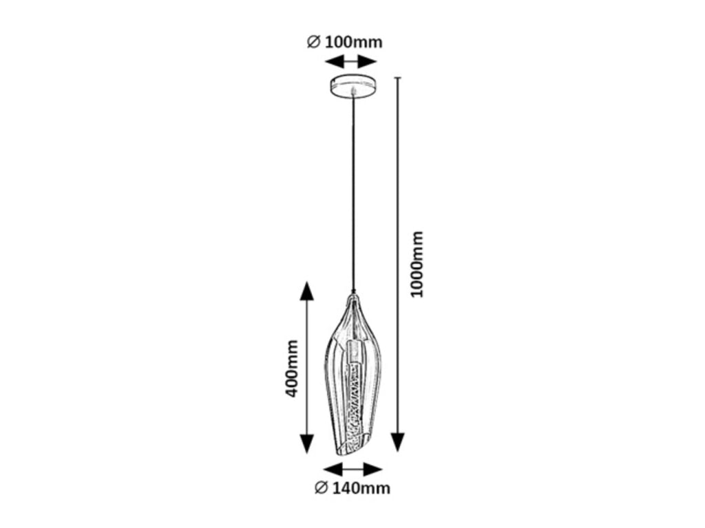 Lampada a sospensione Rabalux Bellini nera Ø14 E27