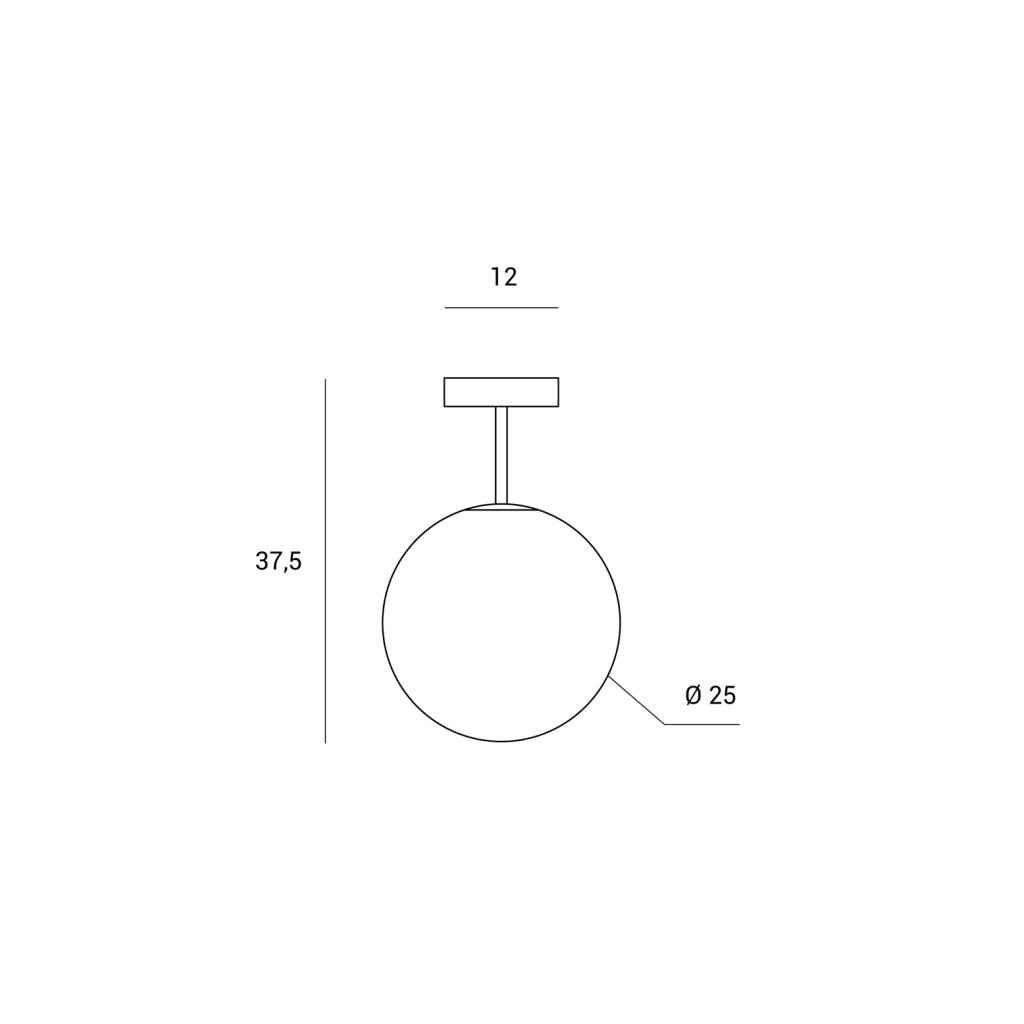 JUGEN LAMPADARIO DA SOFFITTO 1 LUCE COLORE OTTONE ATTACCO E27 SFERA BIANCO OPACO