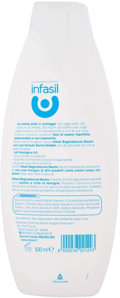 INFASIL BAGNODOCCIA NEUTRO CON FORMULA DERMO TESTATA DA 500 ML