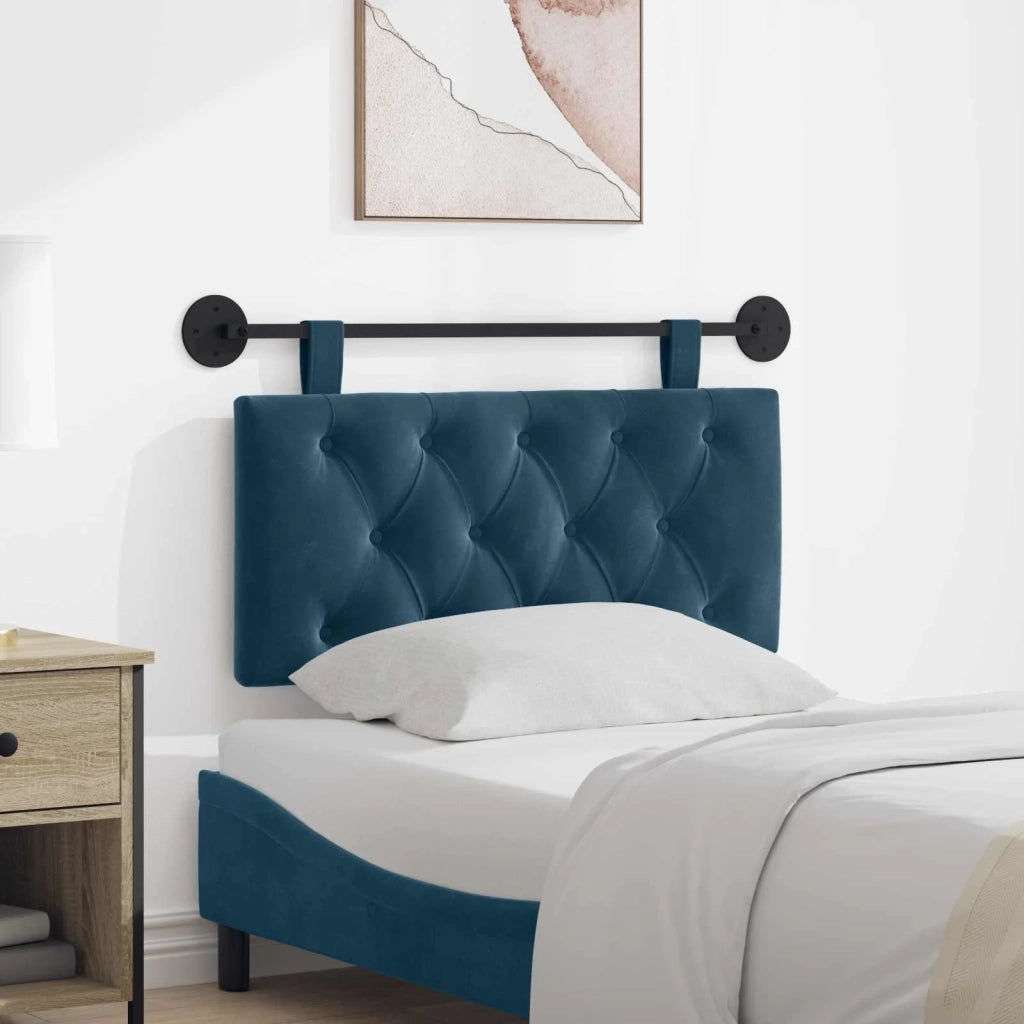 Testiera | Testata sospesa Con luce LED Blu Velluto