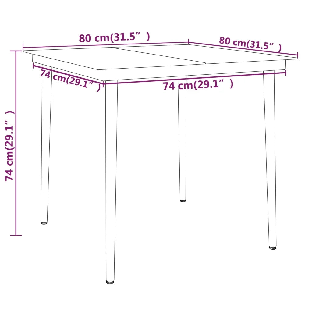 Set da Pranzo da Giardino 3 pz Nero 3099083