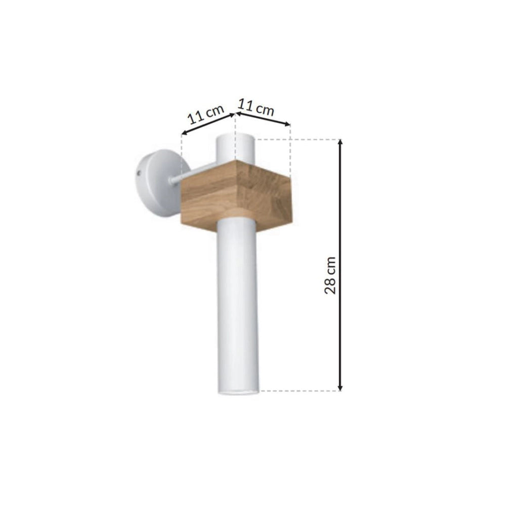 Applique moderna Milagro WEST 1 luce bianca/legno GU10 35W