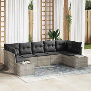 Set Divano da Giardino 7 pcs Grigio chiaro Poly Rattan 3355881