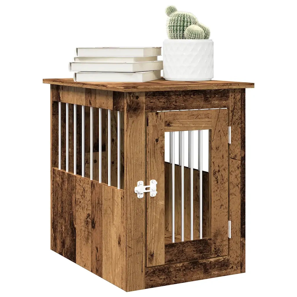 Gabbia Cani da Arredamento Legno Antico Legno Multistrato 857636