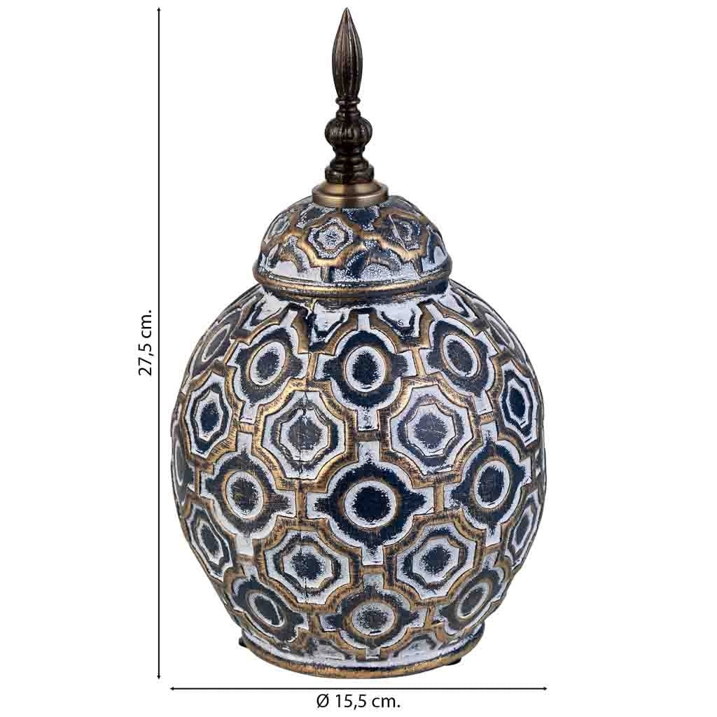 Vaso in ceramica blu, D15,5x27,5h cm