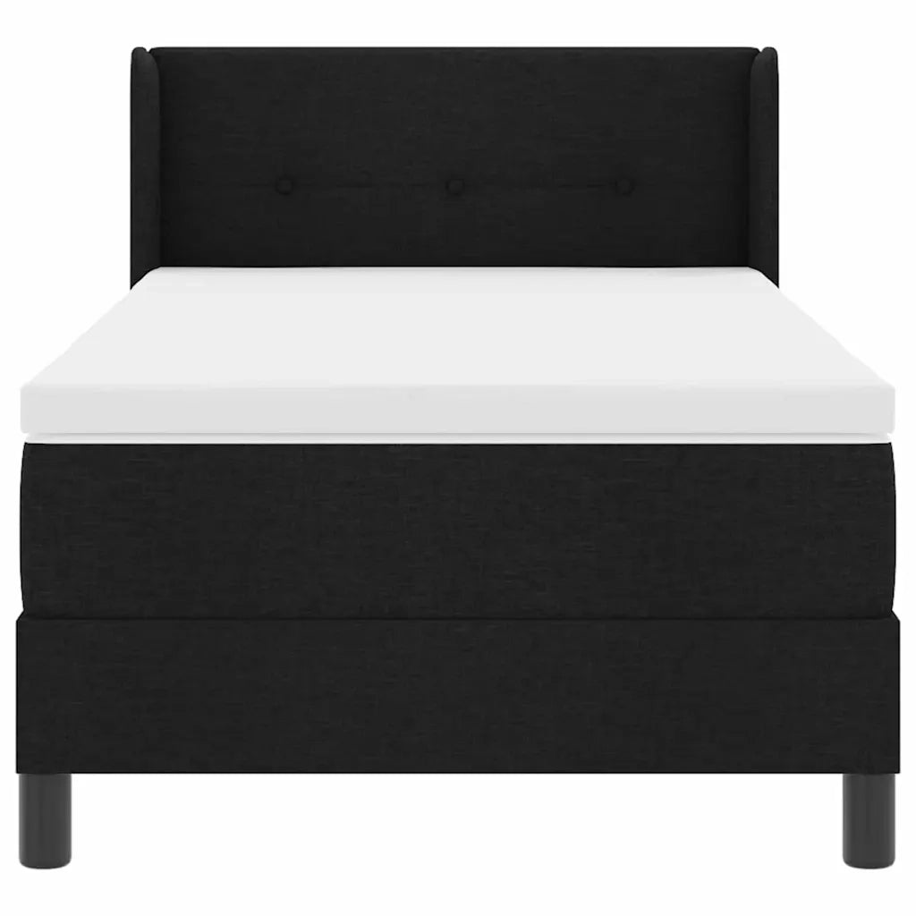 Letto a molle con testiera Nero 200 x 100 cm Tessuto 3341092