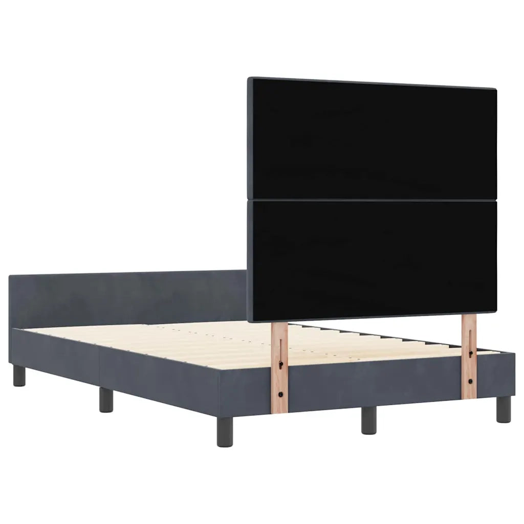 Letto a molle con testiera Grigio scuro 120 x 190 cm Velluto 3344928