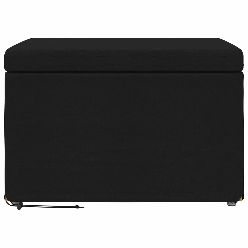 Pouf Nero 61 x 41 x 40 cm Tessuto e Legno Ingegnerizzato 876760