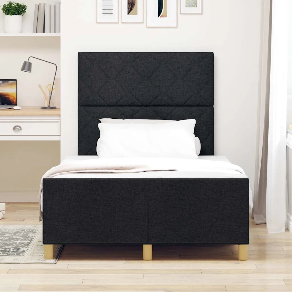 Struttura del letto con testiera Nero 120 x 190 cm Tessuto 3344790