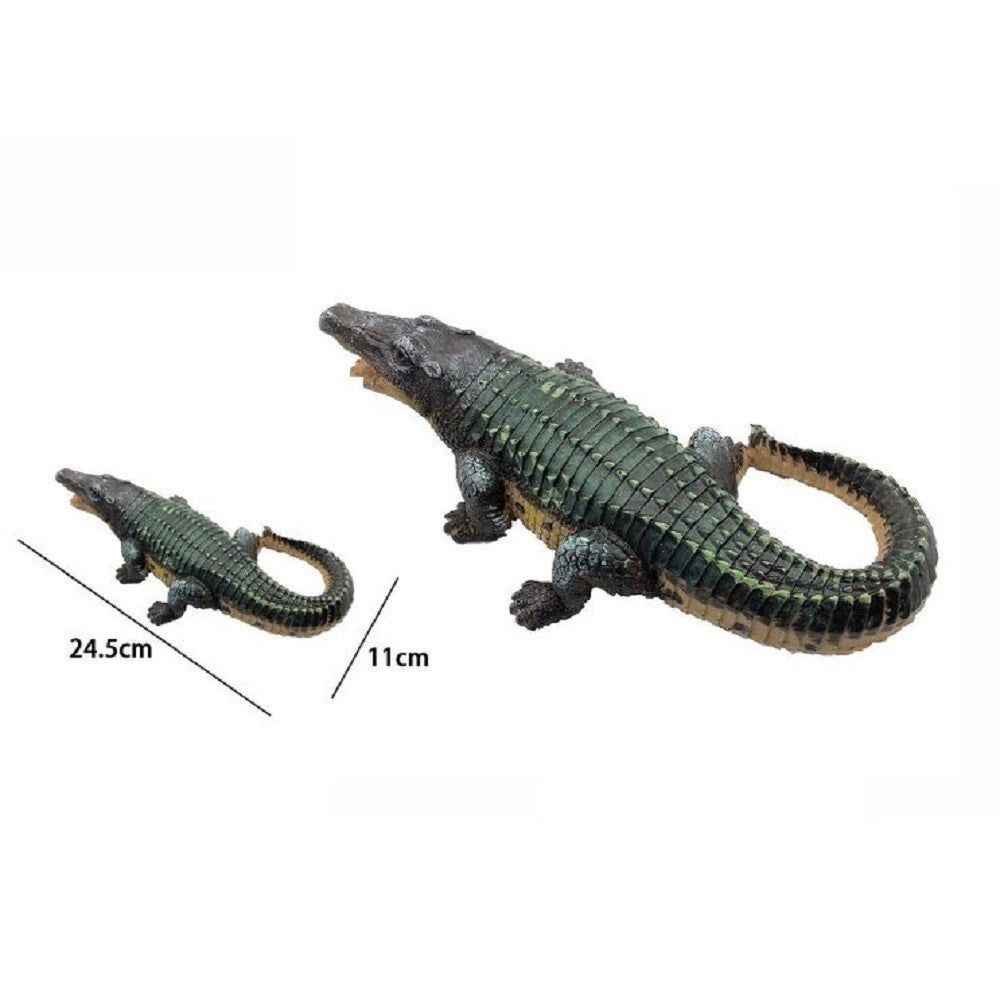 Trade Shop - Coccodrillo Per Acquario Alligatore Miniatura Ornamento Decorazione Fiume 71538 -