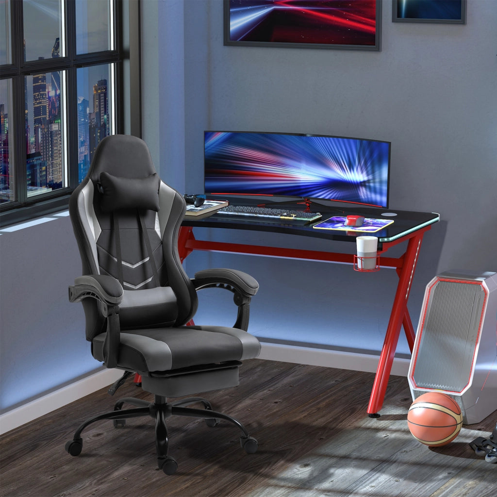 Sedia da ufficio ergonomica con Schienale reclinabile 160°, Poggiapiedi, Cuscino lombare, Schiuma Nero 62 × 52 × 122-128 cm
