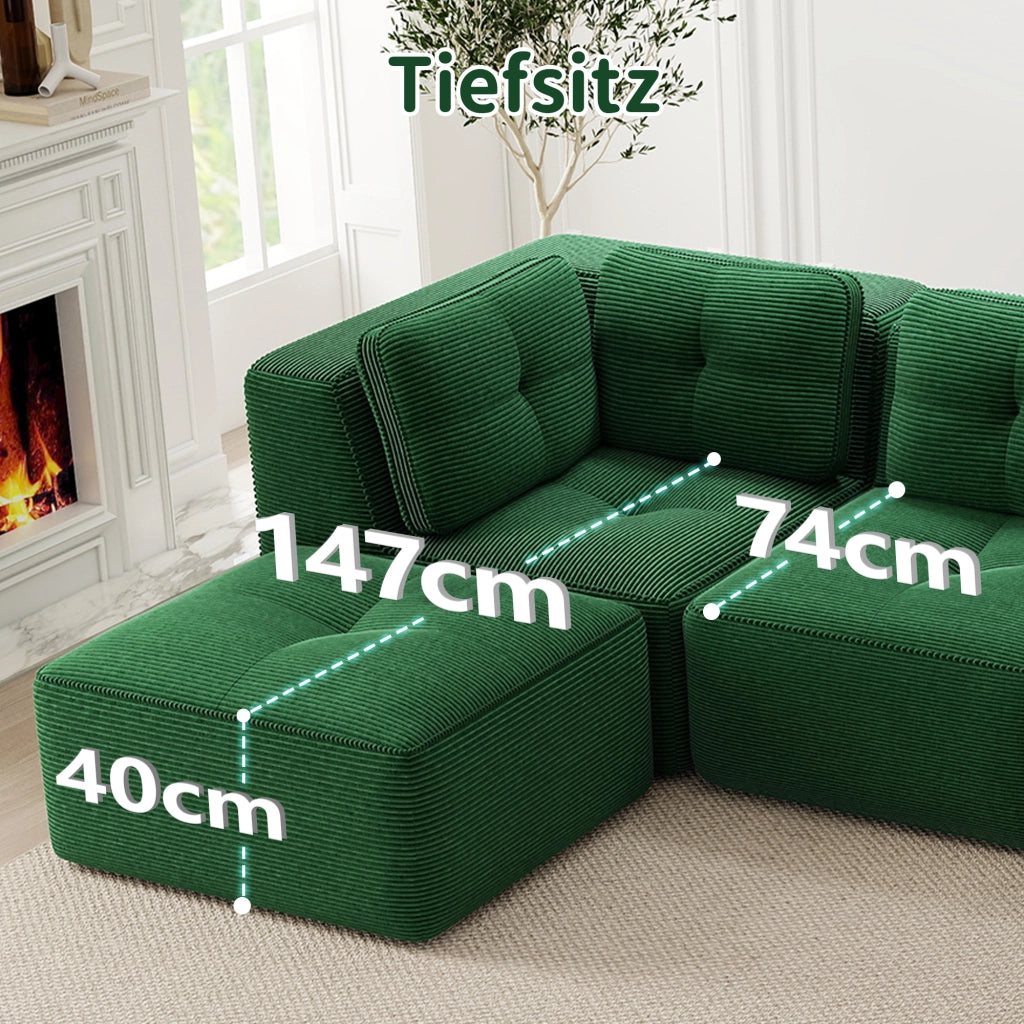 Senza braccioli divano modulare - Zephmum - Verde, comodo, antiscivolo