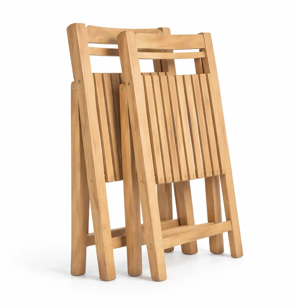 Set di 2 Sedie Pieghevoli in Legno Teak - Silla