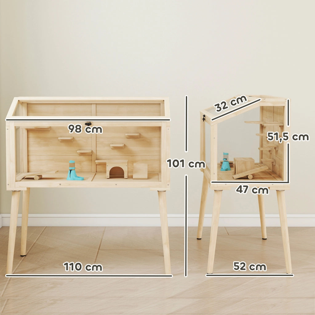 Gabbia per Criceti ¨C Minimal ¨C Legno e Plastica 110x52x101 cm