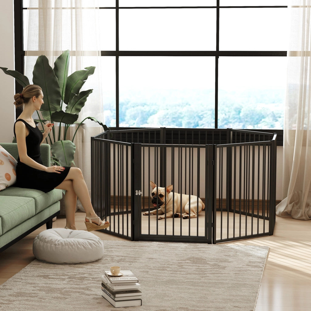 Recinto per Cani ¨C zephmum ¨C Nero, 8 Pannelli Pieghevoli
