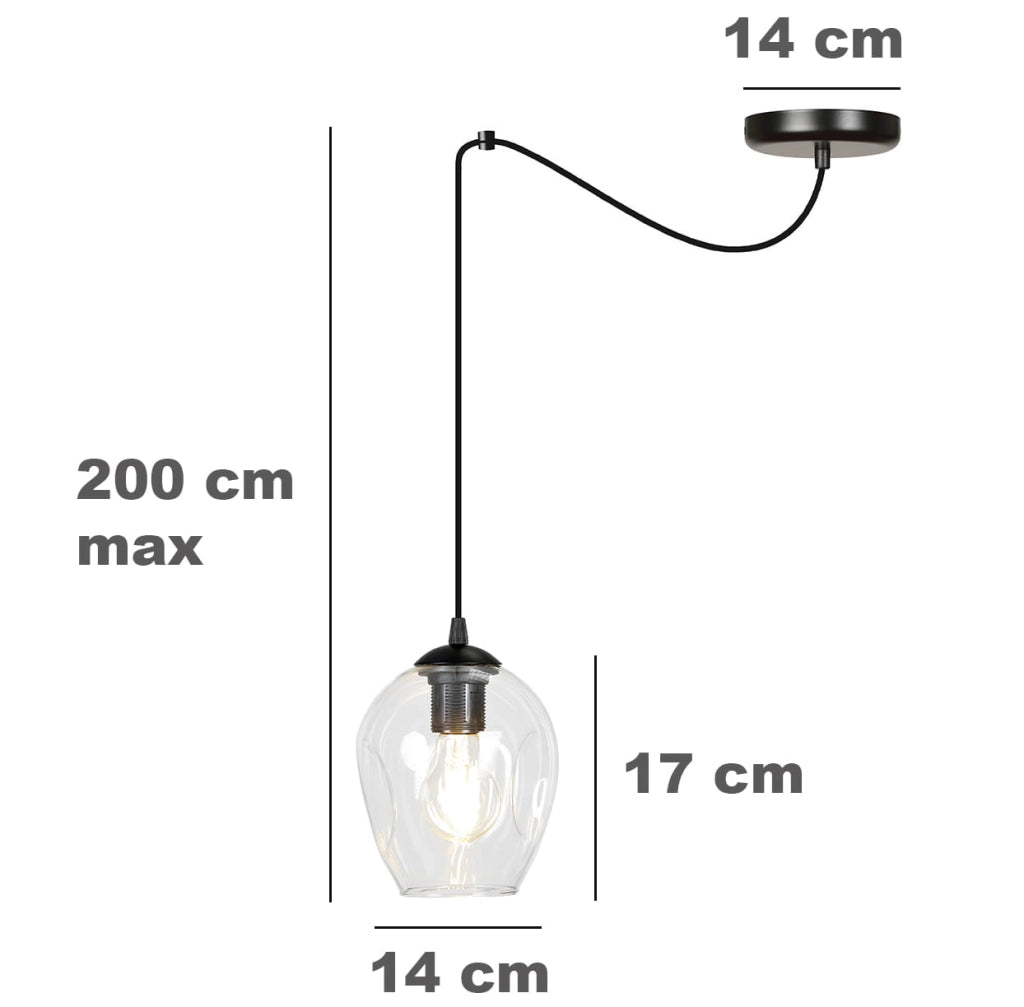 Lampada a sospensione Emibig Level 1xE27 nero miele