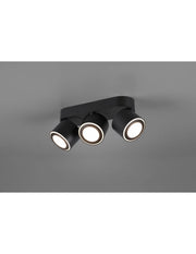 Plafone 3 Spot Led Doppia Emissione L27 cm Taurus Nero Trio Lighting