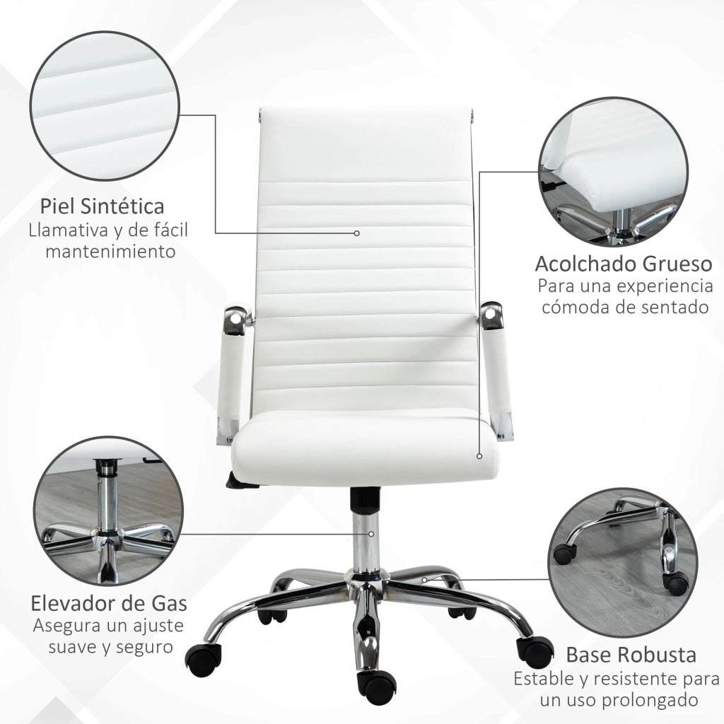 Sedia da Ufficio Girevole Regolabile con Braccioli ¨C Minimal ¨C Bianco 54x62x104-114 cm