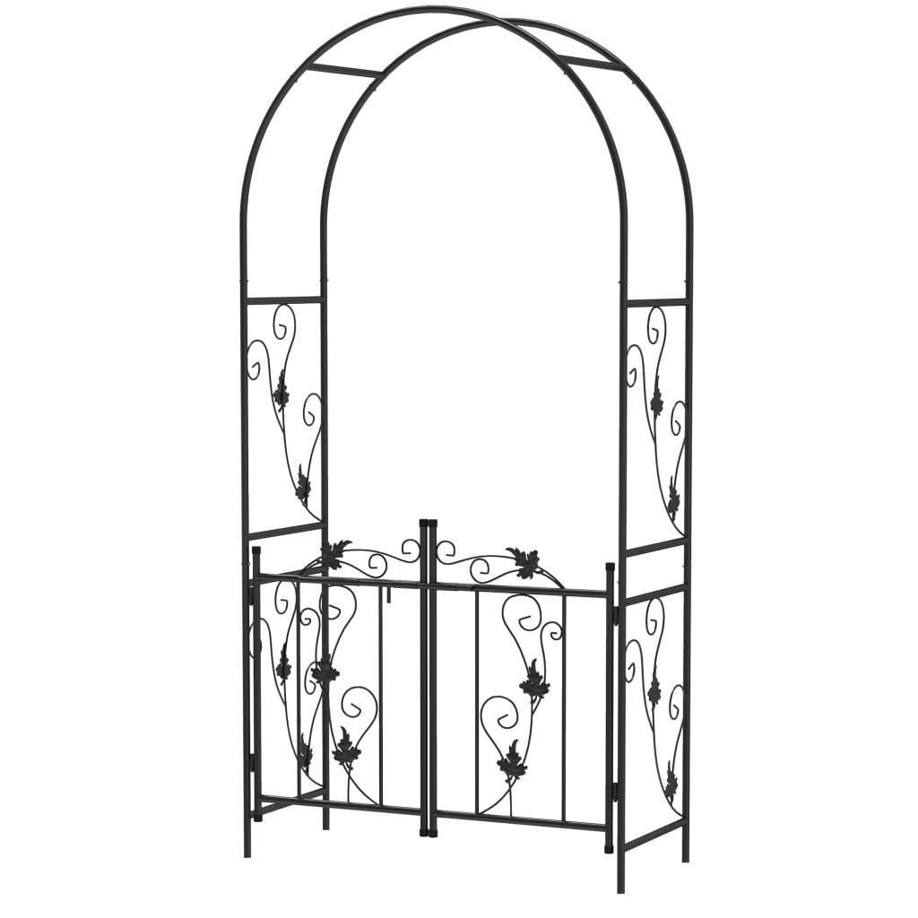 Arco da Giardino con Cancello ¨C Xylo ¨C Metallo Nero 2.2x1m