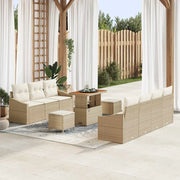 Set Divano da Giardino con cuscino 10 pcs Beige polyrattan 3362621