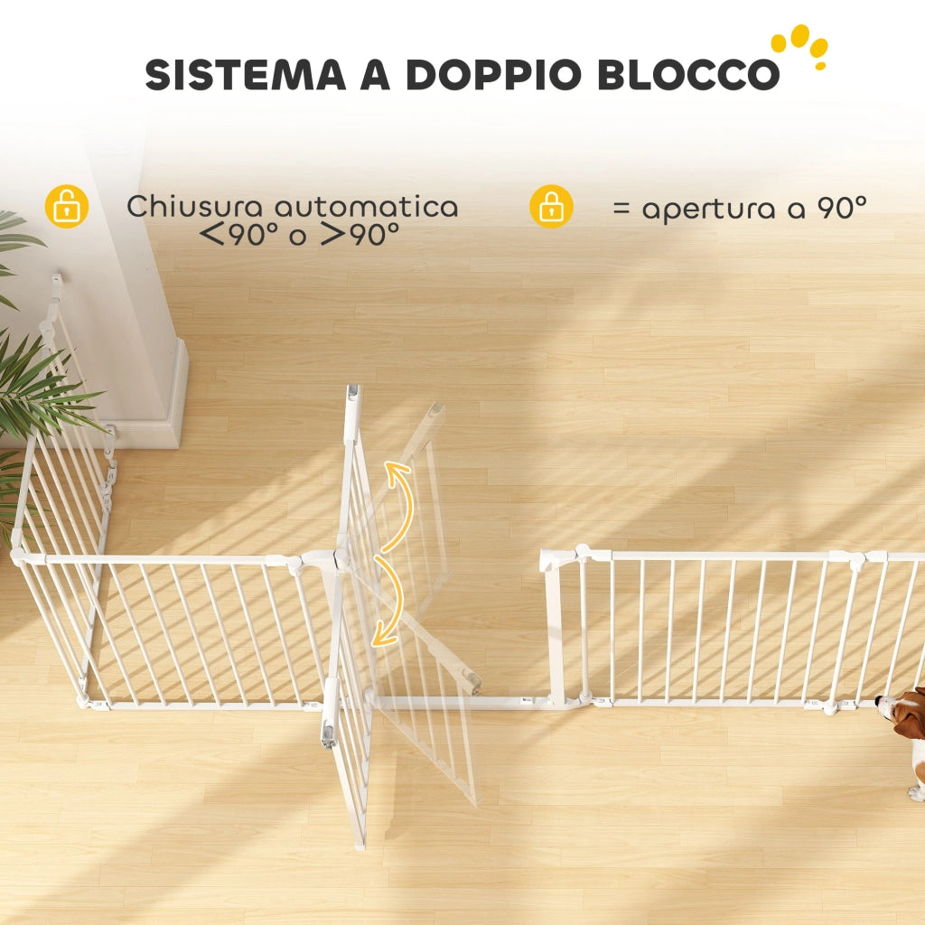 Recinto per Cani 8 Pannelli ¨C Xylo ¨C Acciaio ABS Bianco 61x75cm
