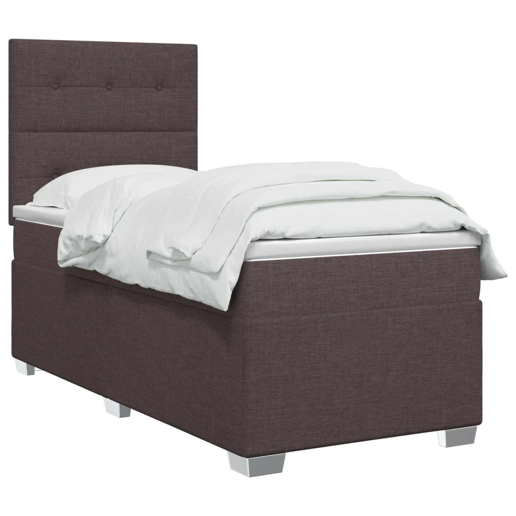 Letto box spring con materasso Marrone Scuro 80 x 200 cm 3453279