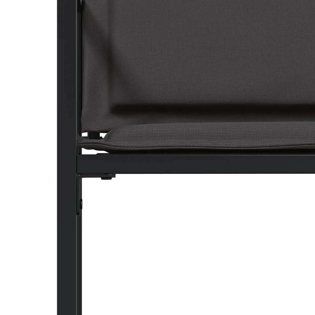 Sedie da Giardino con Cuscini 4 pz Neri in Acciaio e Textilene 4008584