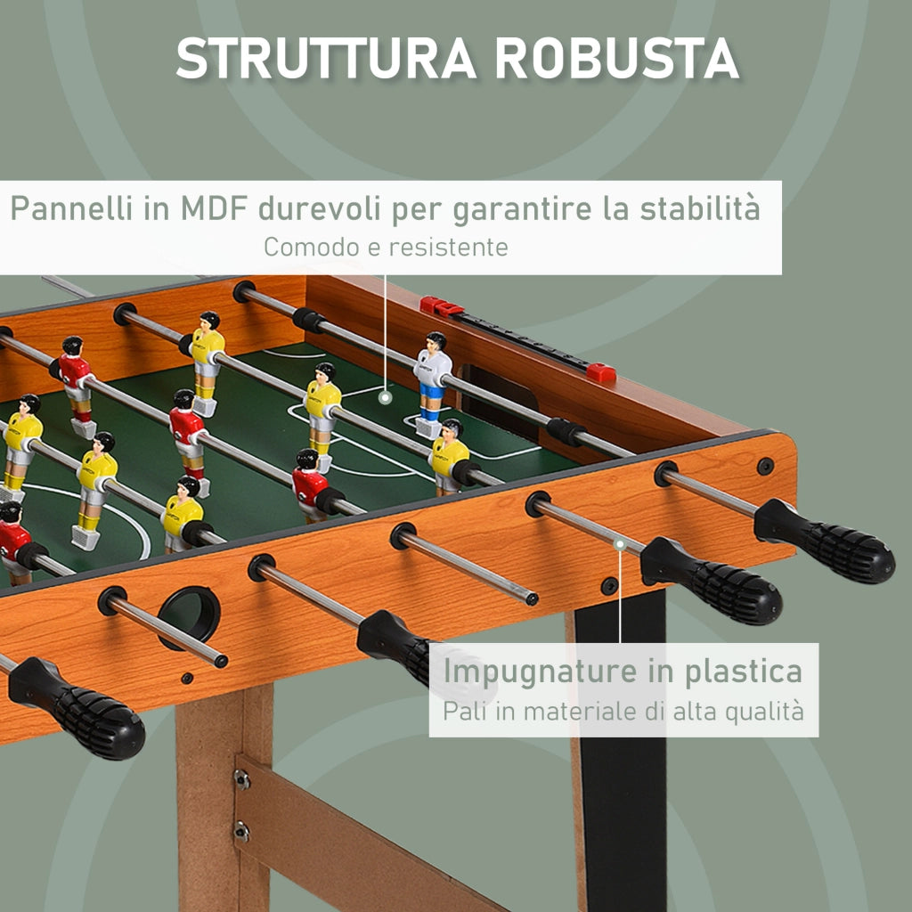 Calcio Balilla in Legno ¨C Minimal ¨C con 22 Giocatori e Accessori