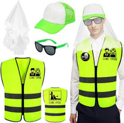 Costume da Sposo per Festa di Sposi con Cappello, Sciarpa e Badges