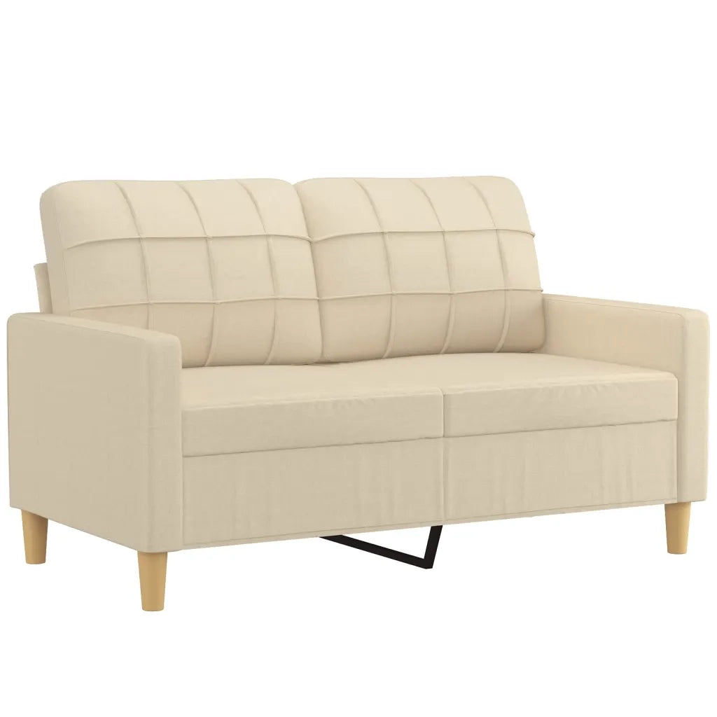 Set di Divani 3 pz con Cuscini Crema in Tessuto 3201316