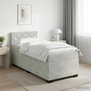 Letto box spring con materasso Grigio Chiaro 90 x 190 cm 3450626