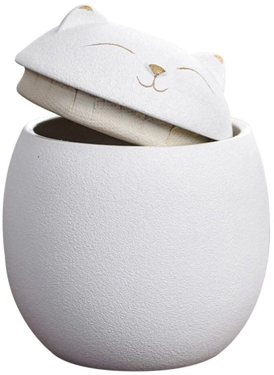 Contenitore di Cibo in Ceramica - Forma di Gatto Fortunato - Lattina di Zucchero - Cestino di Lenzuola - Contenitore di Cibo a Chiusura Ermetica - Forma di Gatto Fortunato - Sicuro e Salutare