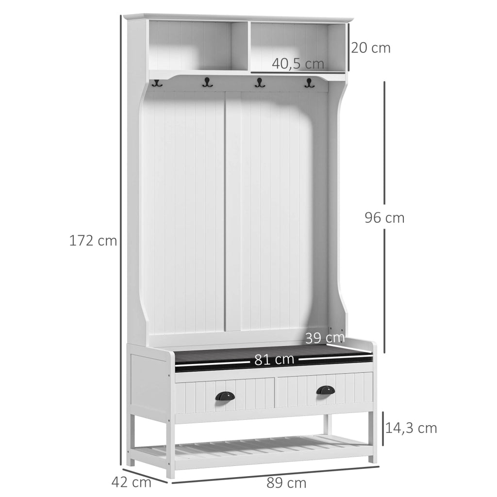 Appendiabiti con panca e scarpiere ¨C zephmum ¨C Bianco e Grigio
