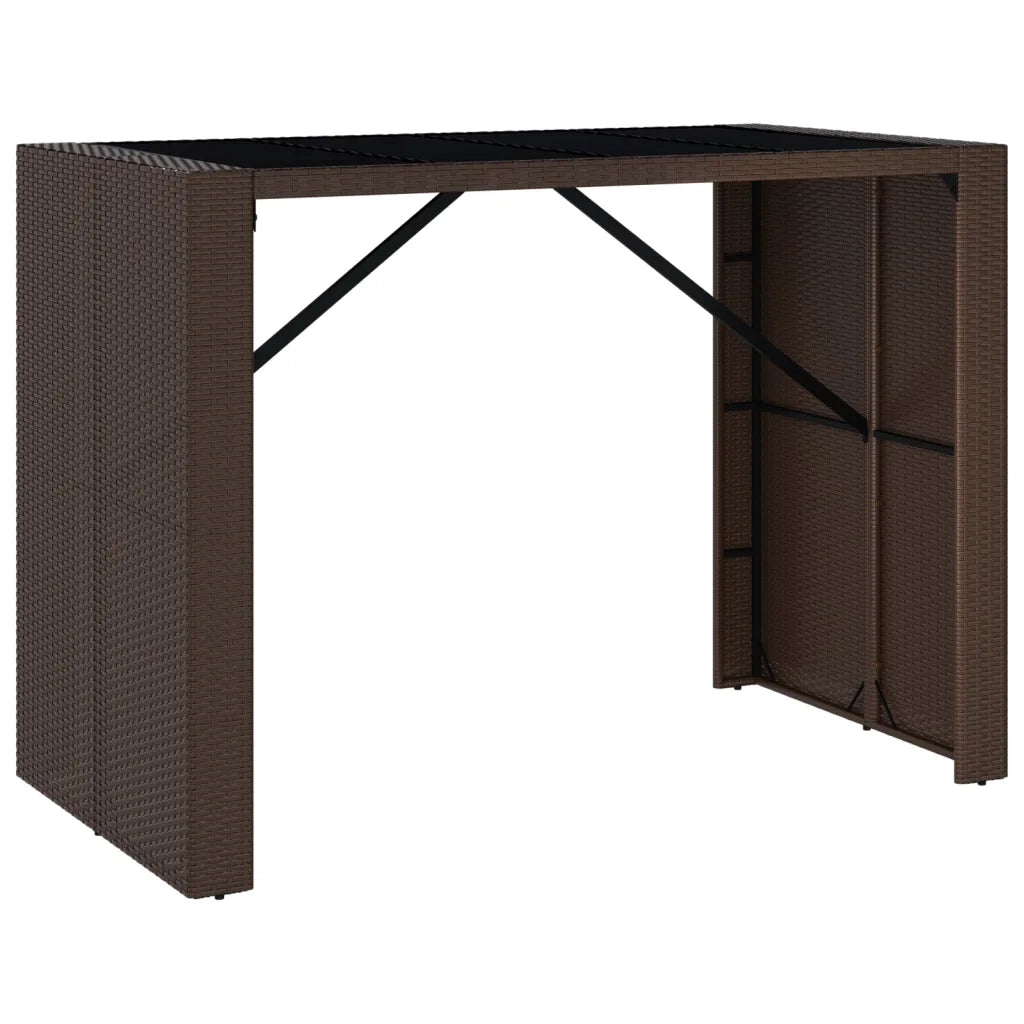 Set Bar da Giardino 7 pz con Cuscini in Polyrattan Marrone 3261509