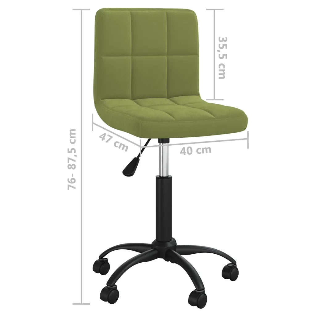 Sedia da Ufficio Girevole Verde Chiaro in Velluto 334358