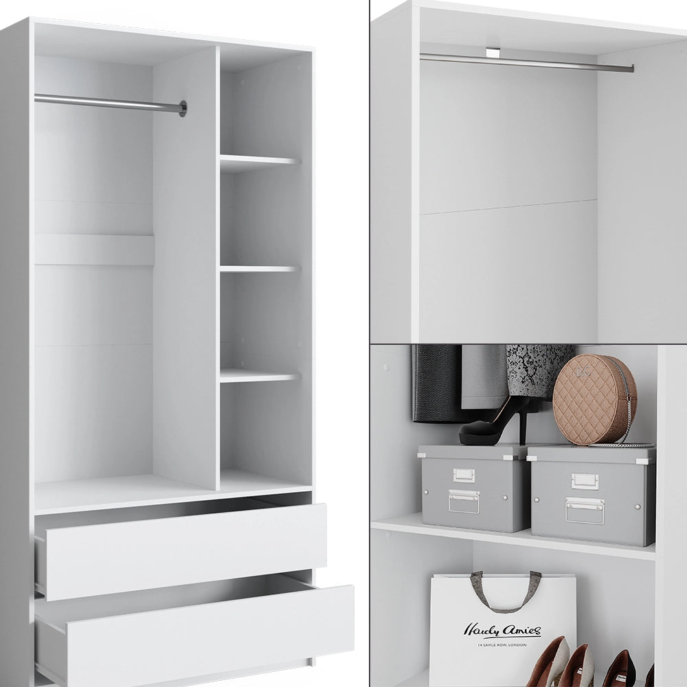 Vicco Armadio Bianco 180 x 200 cm Set di 2