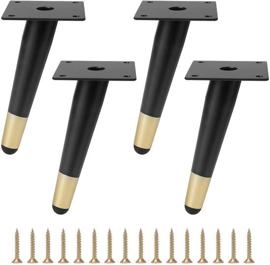 Supporti per mobili da parete - design versatile - 15 cm - nero e oro - acciaio inossidabile