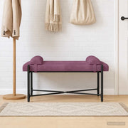 Panchina con bottoni e cuscini Viola 110 x 40 x 46 cm Velluto 42038398