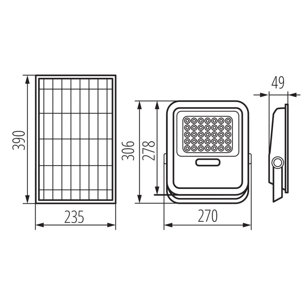 Faro solare LED 15W nero IP65 Kanlux SONE telecomando