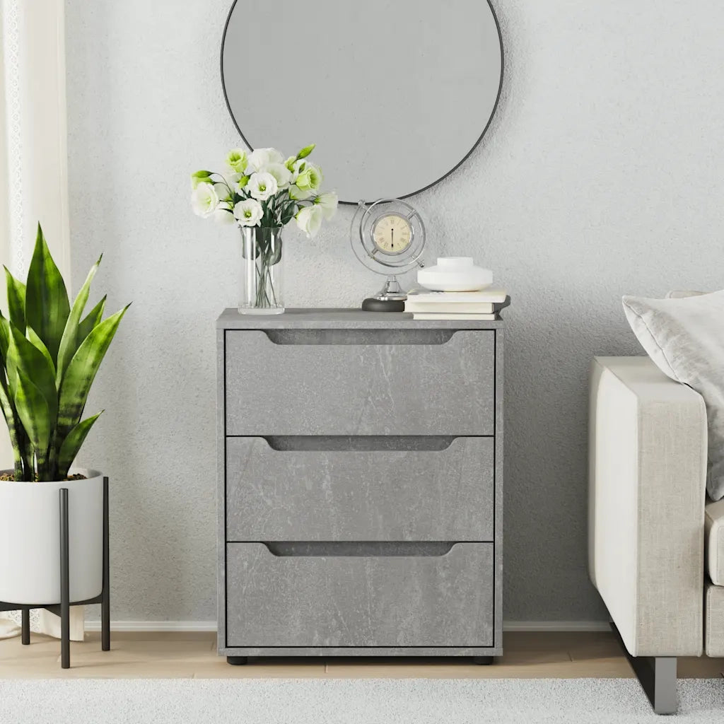Credenza | Madia | Buffet da pranzo | Armadio da pranzo VISNES Grigio Cemento 60x40x73 cm in Legno Multistrato