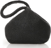Borsa da sera per donna con glitter e sequine, modello 1920, nera.