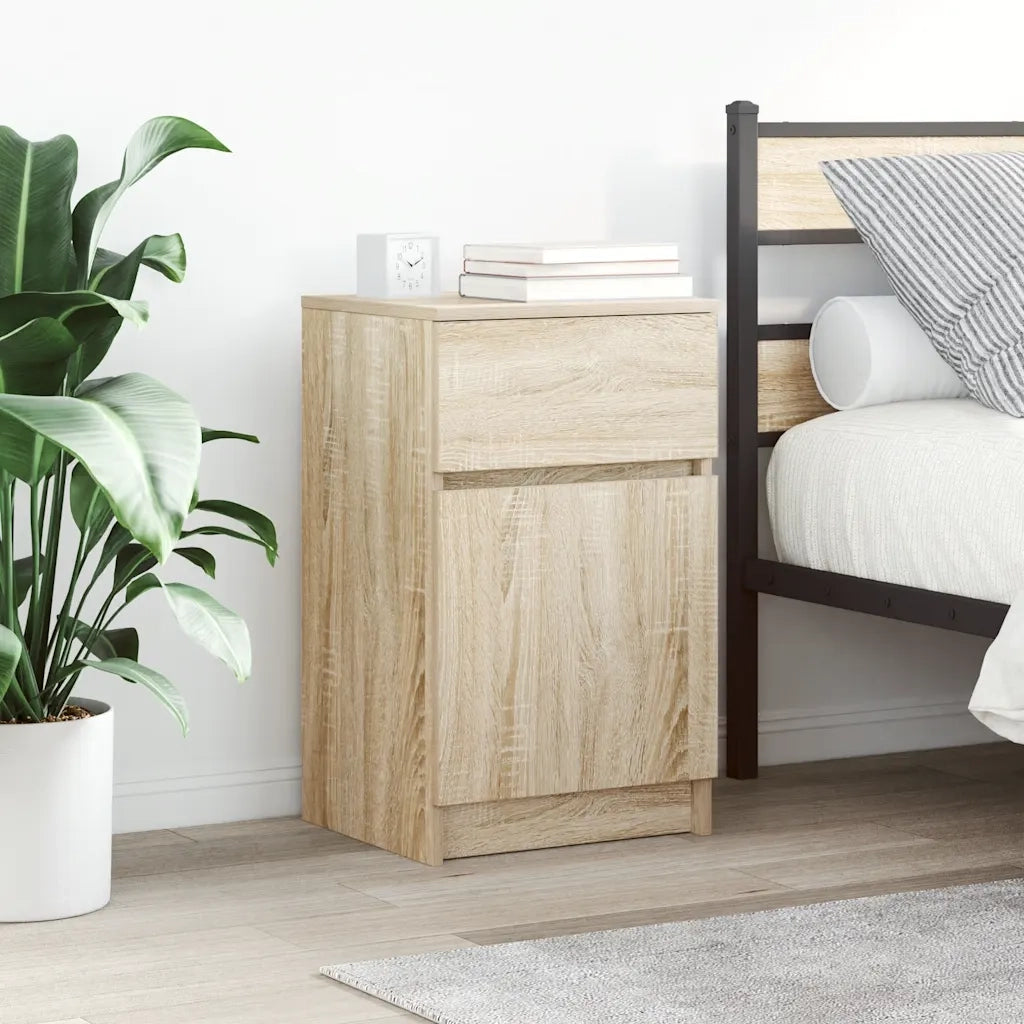 Set di 2 Comodini | Armadio da Notte | Mobiletto da notte Rovere Sonoma 39x35x65 cm in Legno Multistrato