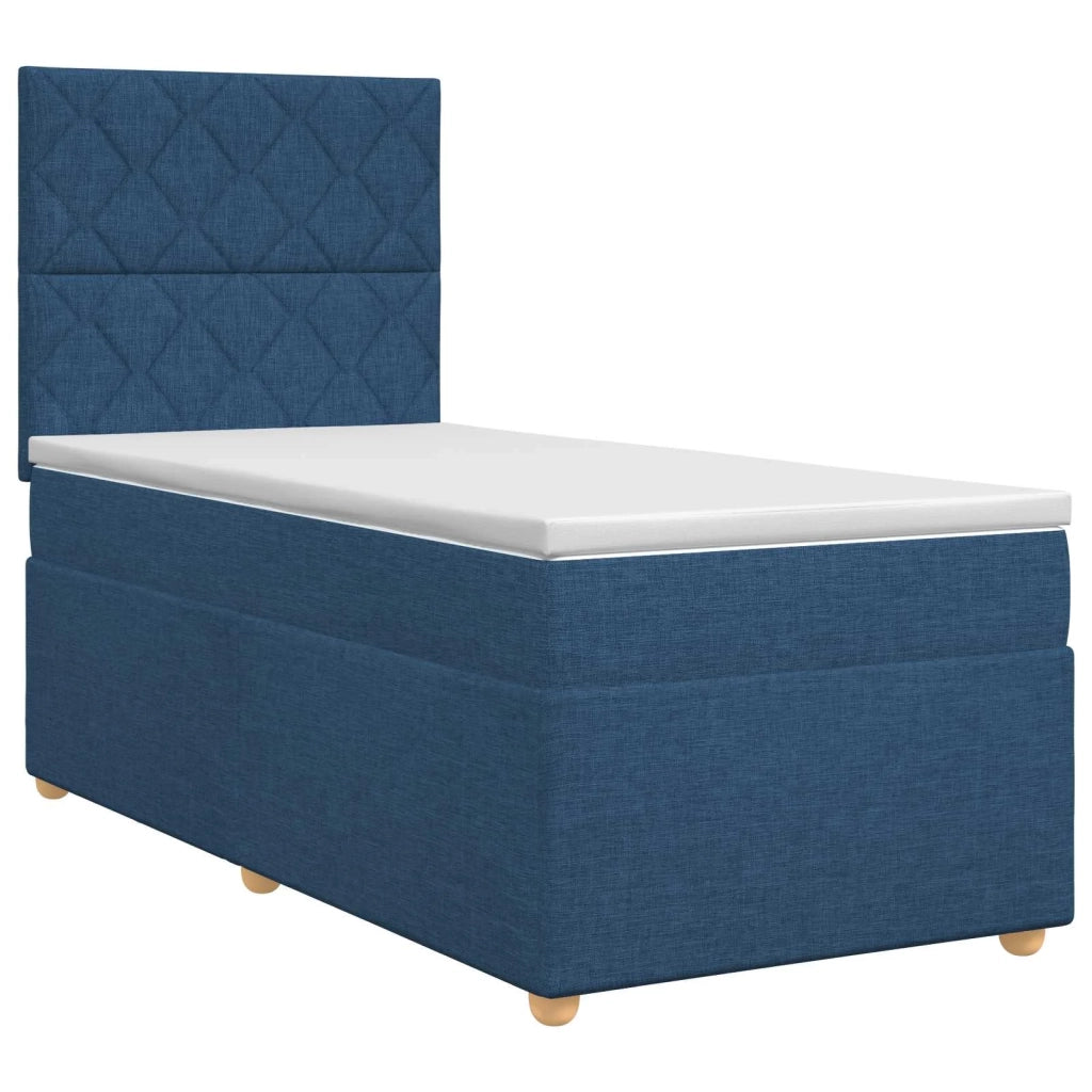 Letto box spring con materasso Blu 100 x 200 cm Tessuto 3453829